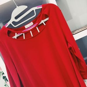 Red blouse with silver jewels